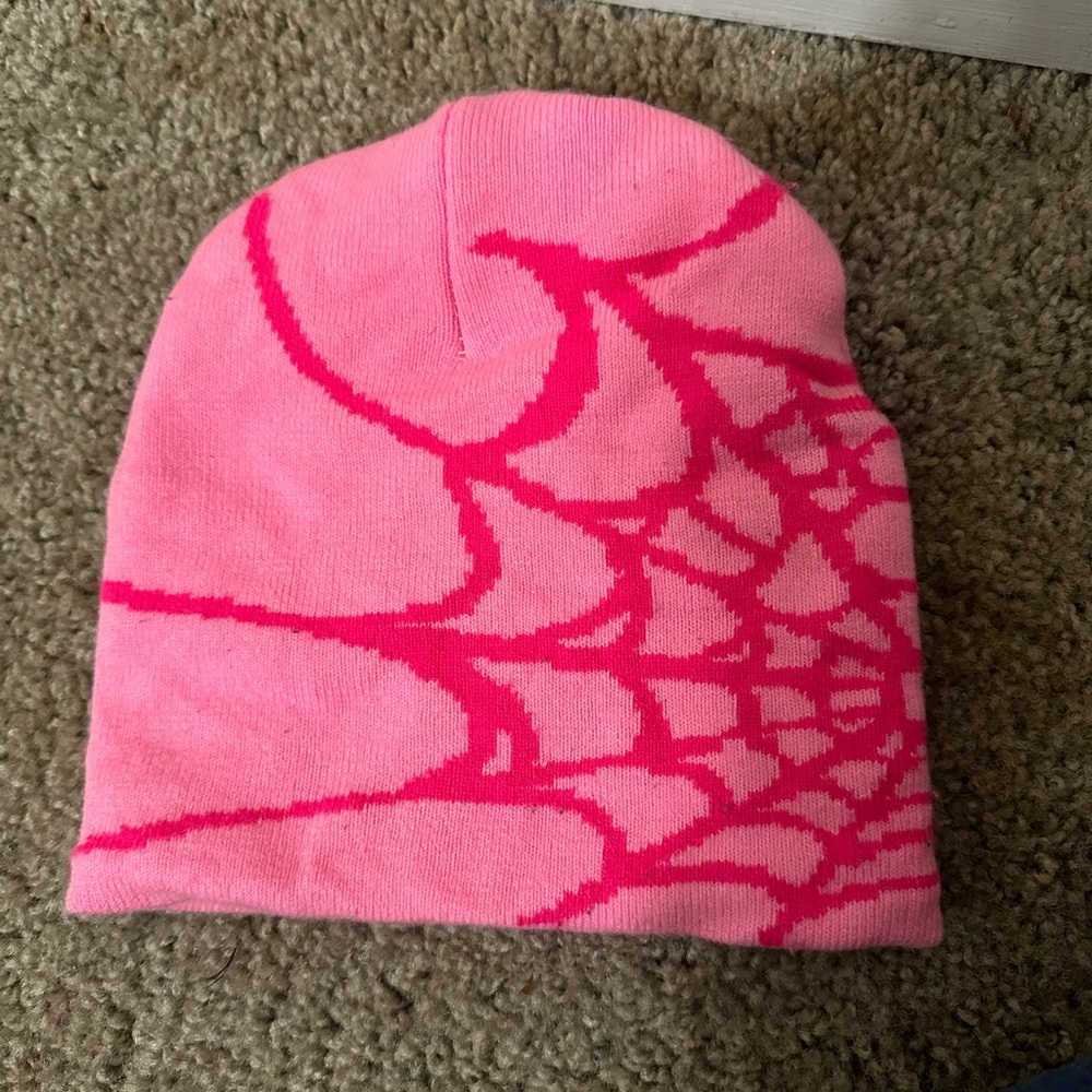 Pink spider beanie